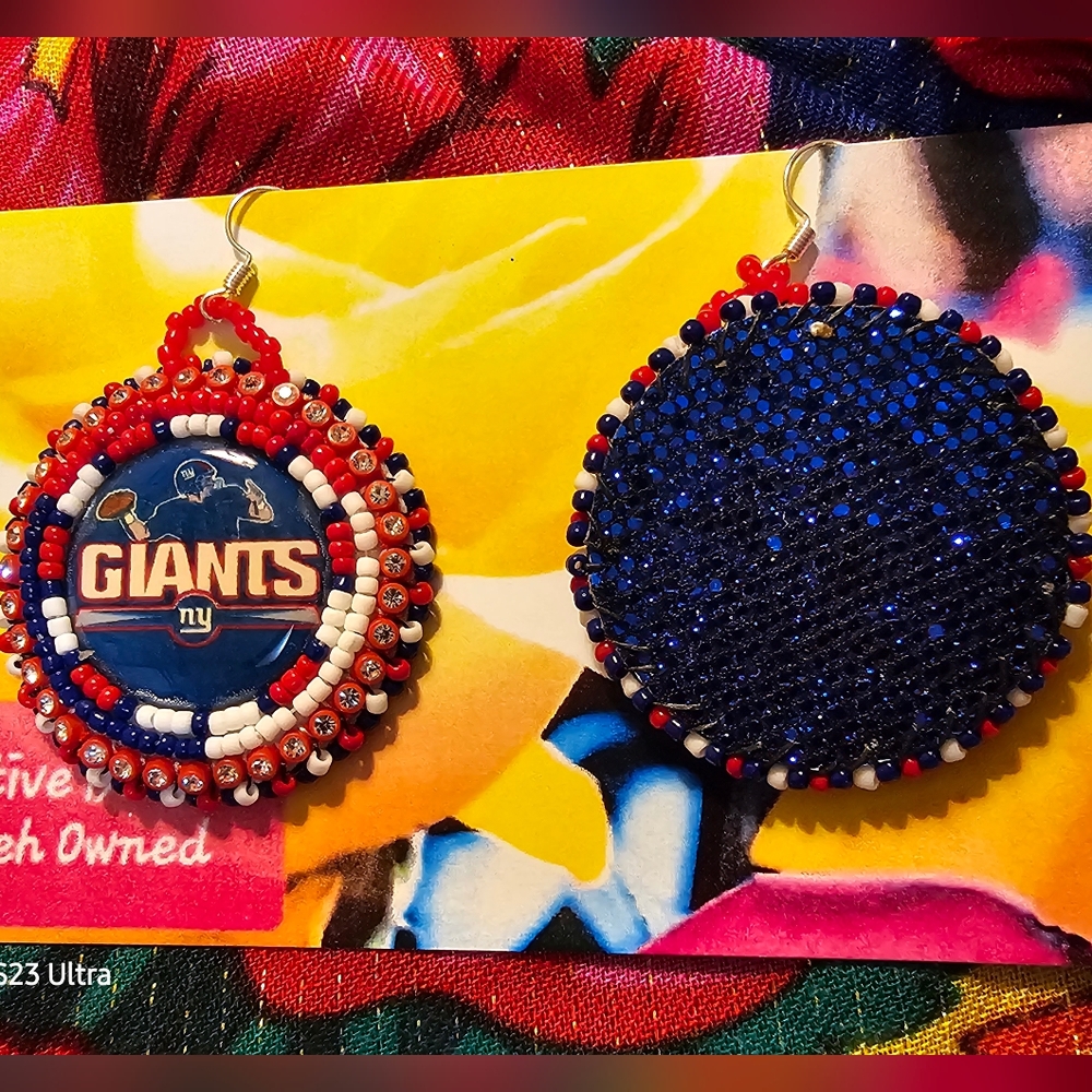Native American Beaded Powwow Earrings. Team Earrings. - Picture 2 of 2